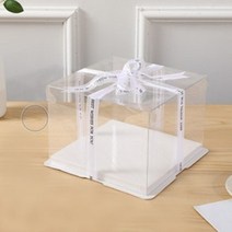 선물 투명 상자 박스 포장 케이스 고급리본 제공, 16*16*12.5, 5개