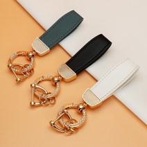 카스타 차키케이스 자동차 스마트 키케이스 TPU 키홀더 키커버 아이오닉 6 디올뉴 그랜저 GN7 디올뉴 코나 SX2 악세사리 용품, 가죽 스트랩, 골드 아이보리
