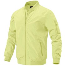 Gopune 남성용 방풍 봄버 재킷 경량 윈드브레이커 아웃도어 골프 패션 코트, X-Large, Lemon
