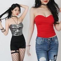 BiBi 네온 뷔스티에(캡내장) 오프숄더