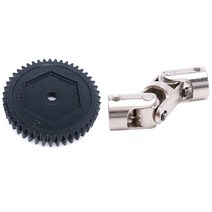 나사 5x5mm의 & 1 배 금속과 1 세트 Rc를 더블 유니버설 조인트 카아 던 공동 짐벌 커플 링 (32P) 8053 기어 45T 0.8M 박차, 하나, 실버 & 블랙
