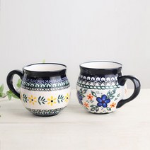 프라카 항아리 머그컵 - 소 1set 2p, 하트플라워+레이디버그