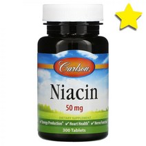 Carlson 나이아신 니아신 niacin 비타민B3 50 mg 300 정, 100카운트 강철체력