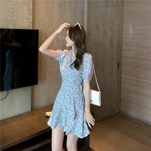 보헤미안 소프트스타일 티타임 여성 프렌치 클래식 숏 스윗 숲 러블리 플라워원피스 여름 3691587457