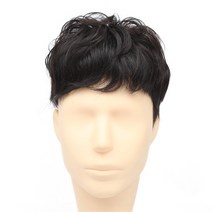 [M2027_wave] 벌집스킨 데이빗 웨이브 남자가발 인모100%, 진한갈색, 1개
