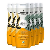 ATTITUDE 웨이브 및 곱슬머리용 천연 모이스처라이징 샴푸 보습 기능의 모링가 오일 금잔화 함유 파라벤 글루텐 프리 스위트 트로피컬 473.2ml 6개 팩 모델: 11097 U, 16 Fl Oz (Pack of 6)