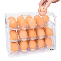 브리사 3단 계란 트레이 보관함 30구, 화이트