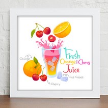 cy754-몸에좋은 과일주스 디자인액자 블랙/H타입-석류, 블랙