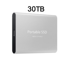 가성비 M2 SSD 2 테라바이트 USB 휴대용 하드 드라이브 1 HD 외장 저장 장치 USB3.1 고속 -C 노트북 용 디스크, [28] Silver 30TB