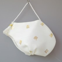 문자 금박 아이보리 조바위 여아 아기 돌 백일 한복 모자