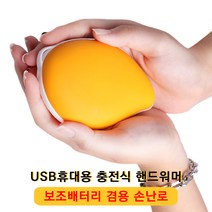 이럭스 [당일출고] 스마트 USB 충전식 양면 손난로 핸드워머 5000mAh, 오렌지, 망고 손난로
