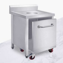 잔반 처리대 주방용 스테인리스 반찬 폐기물 테이블, 트롤리를 가진 600x600x800