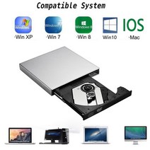 외장cd롬 dvd DVD 디비디 cd drw 외장 ODD cdrom odd 컴퓨터 플레이어 리더기 usb 2.0 슬림 외부 dvd rom rw cd 라이터 pc용 광 드라이브, 없음