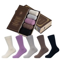 어게인 리브레 고급 여성 골지 중목 양말 선물세트 5켤레