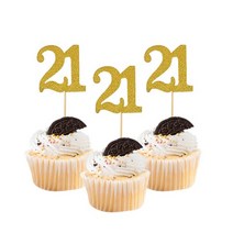 30살 계란한판 케이크 토퍼 특이한 생일초 10pcs 골드 반짝이 생일 파티 기념일 세, 21일