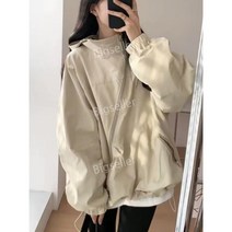 여성바람막이 초봄 초가을 오버핏 베이지 블랙 가성비