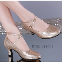[PINK LITCHI]여성 댄스 슈즈 라틴 댄스화 모던댄스 신발 bb2 zhuo1015, 245, 실버A-3.5CM