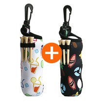 1+1 3구 골프공 파우치 골프볼 주머니 케이스 골프티 포함, 화이트+화이트