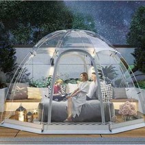 투명팔각 대각 4m 높이 2.3m 별공방 텐트 야시장 모기장 방범방 덮개, 8면 두꺼운 이중층 투명 버블 하우스 3.85m