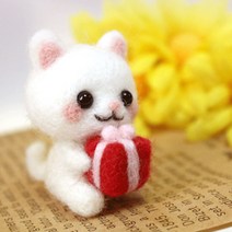 양모펠트 니들펠트 DIY만들기 패키지 SET 아기선물 고양이, 아기선물 고양이 (패키지 SET)