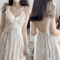전문점 궤짝을 치우다 2023 봄 여름 타입 산야 여행 코디 해변 바캉스 고퀄리티 화이트 레이스 뷔스티에원피스, 흰원피스 S