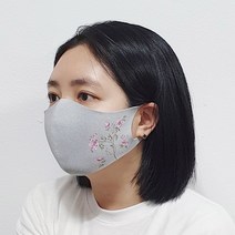 [예원콜렉션] 항균력 99.9% 빨아쓰는 면 마스크 귀안아픈 천마스크 플라워가든