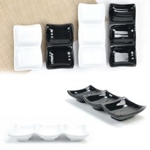 심플한 유광 멜라민 종지 반찬그릇 접시 1p, 웨이브 2칸초장 백스톤 DS-6829