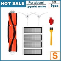 Hepa 필터 Xiaomi Mijia 1 1 Roborock S5 S50 Max Mi 로봇 진공 청소기 롤러 사이드 브러시 액세서리 예비 부품, 협력사, 9개 세트