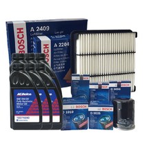 코란도 C C 200 2.0 디젤 ACDelco 합성유 엔진오일 5W30(6L) + 보쉬 오일필터(O0075)+에어필터(A2452) 세트