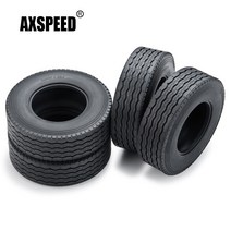 AXSPEED 28mm 너비 고무 타이어 앞 바퀴 타이어 114 Tamiya RC 트레일러 트랙터 트럭 자동차 업 그레 이드 부품, [3] 4 Pcs