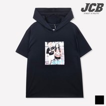 제이씨비 JCB 여아 오버핏 전사나염 후드반팔티 JBK8P351