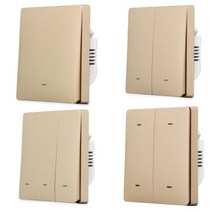 Lonsonho-Tuya Zigbee 스마트 스위치 EU 영국 220V 푸시 버튼 조명 Alexa Alice Google Home Assistant Zigbee2mqtt 호환, Gold_1-Gang | No Neutral