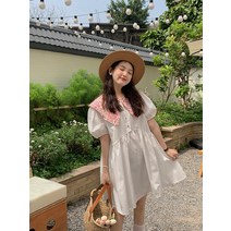 베이비돌원피스 결혼식하객룩 플러스 사이즈 여성 의류 여름 레트로 귀여운 드레스