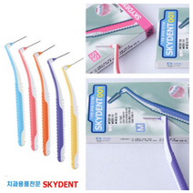SKYDENT 스카이덴트 ㄱ자형 치간칫솔 프라그 제거 휴대용 치과전용 치간치솔 치과전용 임플란트 교정, 001 5개입 치간칫솔 L