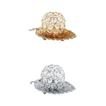 2 Pcs 크리스탈 캔들 홀더 티 라이트 촛대 웨딩 장식 장식, 골든+실버