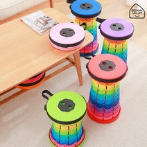 [1+1] 성인용 접이식 간이 의자 휴대용 아코디언 폴딩 자바라 코끼리 캠핑 차박 낚시 피크닉, (그린1개+오렌지1개)
