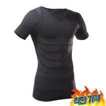 일본아이디어쇼 식스팩 압박보정웨어 반팔, 화이트L