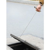 맨홀 원터치 공구 갈고리 개폐기 뚜껑 열기, 38cm길이(두꺼운10MM)무딘헤드