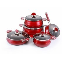 PN풍년 포시아 레드 냄비 5종 SET (16편수+18양수+20양수+24양수+24전골)