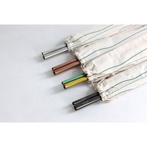 TEABOCO 티보코 스테인레스 리유저블 재사용 친환경 버블티 슬러시 일반 빨대 스트로우 세트 4가지 색상, 로즈골드