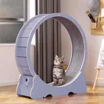 런캣 무소음 간단 설치 원목 캣휠 고양이캣휠, L(102*36*108), 간이 설치, 스카이블루