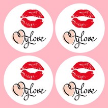 꾸디자인 화이트데이스티커 초콜렛 사탕 어린이집 회사 군인 간식 포장 데코 스티커, 사랑6 8.5cm(6개)