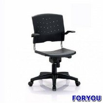 ForU52 사원용 회전의자 플러키 팔유 올사출 사출발 블랙 사무용의자 등받이의자, 블랙 블랙