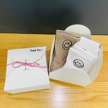 선물용 여성 양말 스마일 학생 흰색 패션 양말 선물포장