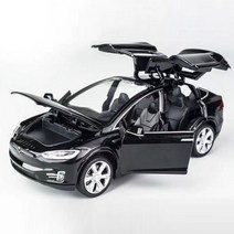테슬라 Model3 미니어쳐 다이캐스트 장난감 자동차 모형 피규어 키덜트 성인 완구 장식품 전시품, 테슬라x 블랙 6도어 리액션 조명