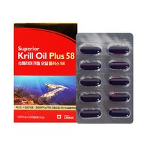 캐나다 남극 크릴오일 1000mg 인지질58% 아스타잔틴 크릴새우 기름 60캡슐, 1박스