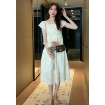 키작녀 원피스 키작은 여자 넥 여성 여름 소프트 롱 스커트 디자인