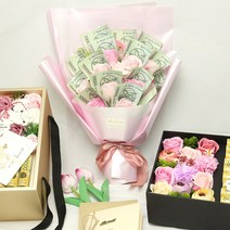 랑드 10송이 15송이 돈꽃다발 돈다발꽃 어버이날선물, 랑드 돈꽃다발 15송이 (핑크혼합)
