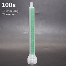 견고한 100pcs Epoxy Resin AB Glue Static Mixer Nozzles 24 Elements Length 161mm for 1:1/2:1 Ratio 20, 한개옵션0