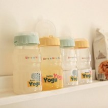 요구요구 빨대물병 460ml 휴대물병 귀여운빨대물병 휴대디자인물, 민트